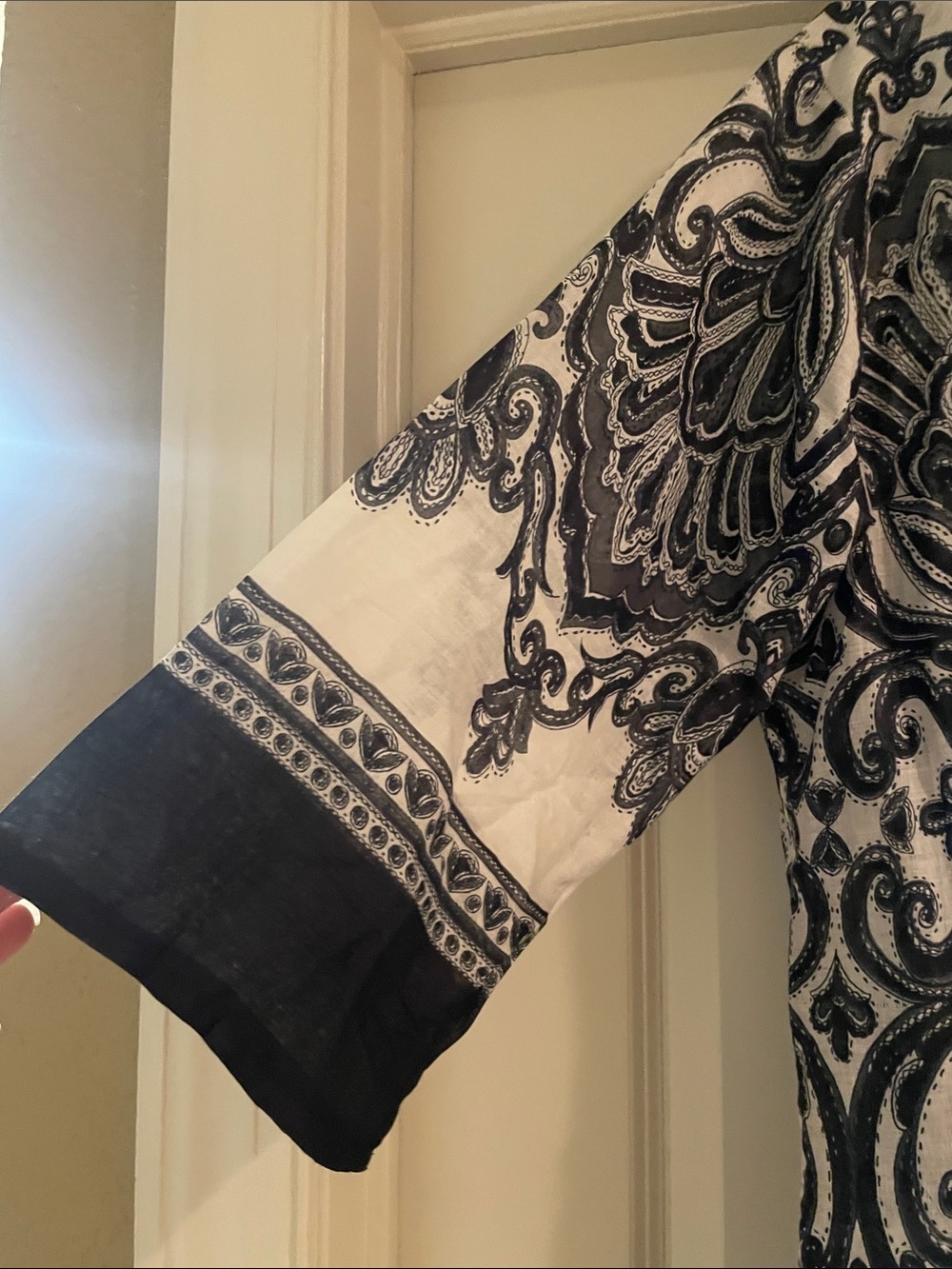 Aqua Blu Black & White Paisley Embellished Tunic - Picture 2 of 7